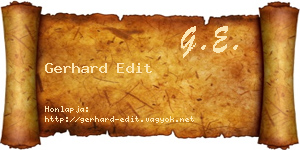 Gerhard Edit névjegykártya